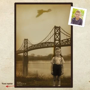 Personalized 1967 Mothman Sighting Poster Your Face in Lost Photo, Custom Ar