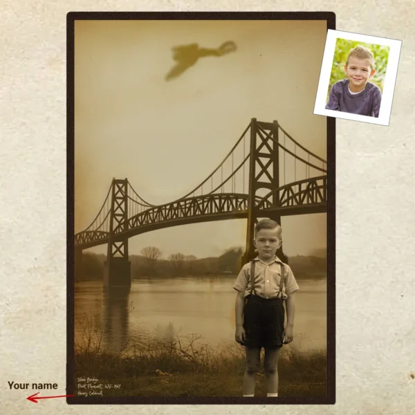 Personalized 1967 Mothman Sighting Poster Your Face in Lost Photo, Custom Ar