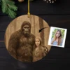 Personalized Bigfoot Christmas Wooden Ornament Custom Face Sasquatch Decor