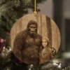 Personalized Bigfoot Christmas Wooden Ornament Custom Face Sasquatch Decor