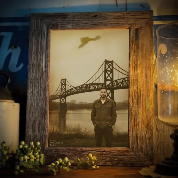 Personalized Mothman 1967 Poster Custom Face Silver Bridge Art
