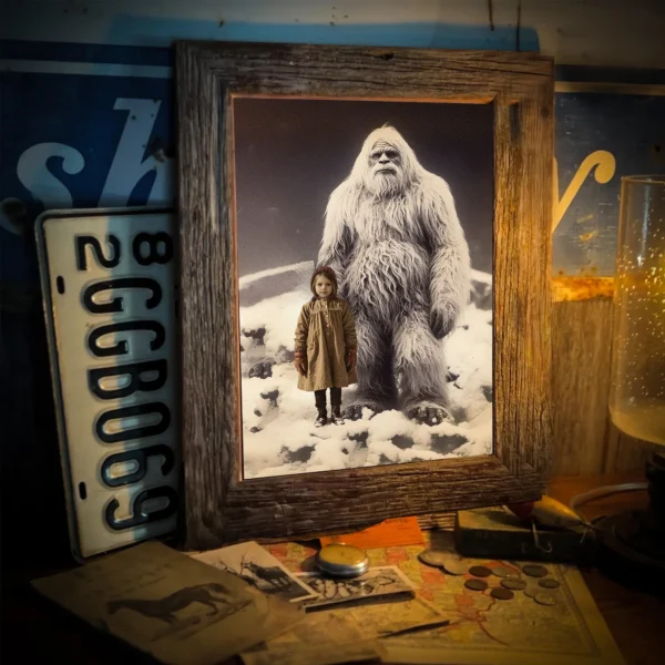 Personalized Yeti Poster Custom Face Abominable Snowman Art