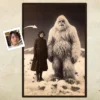 Personalized Yeti Poster Custom Face Abominable Snowman Art