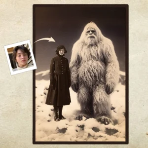 Personalized Yeti Poster Custom Face Abominable Snowman Art