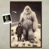 Personalized Yeti Poster Custom Face Abominable Snowman Art