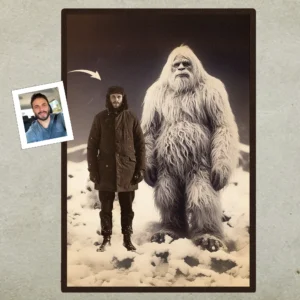 Personalized Yeti Poster Custom Face Abominable Snowman Art