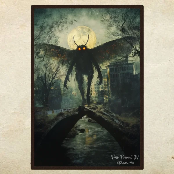 Vintage Mothman Prophecy 1966 Poster Cryptid Art Decor