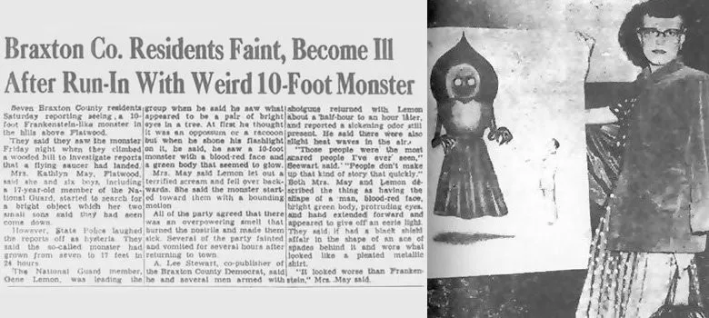 Flatwoods Monster: The Complete West Virginia Alien Guide 7 Flatwoods Monster newspaper headline 1952