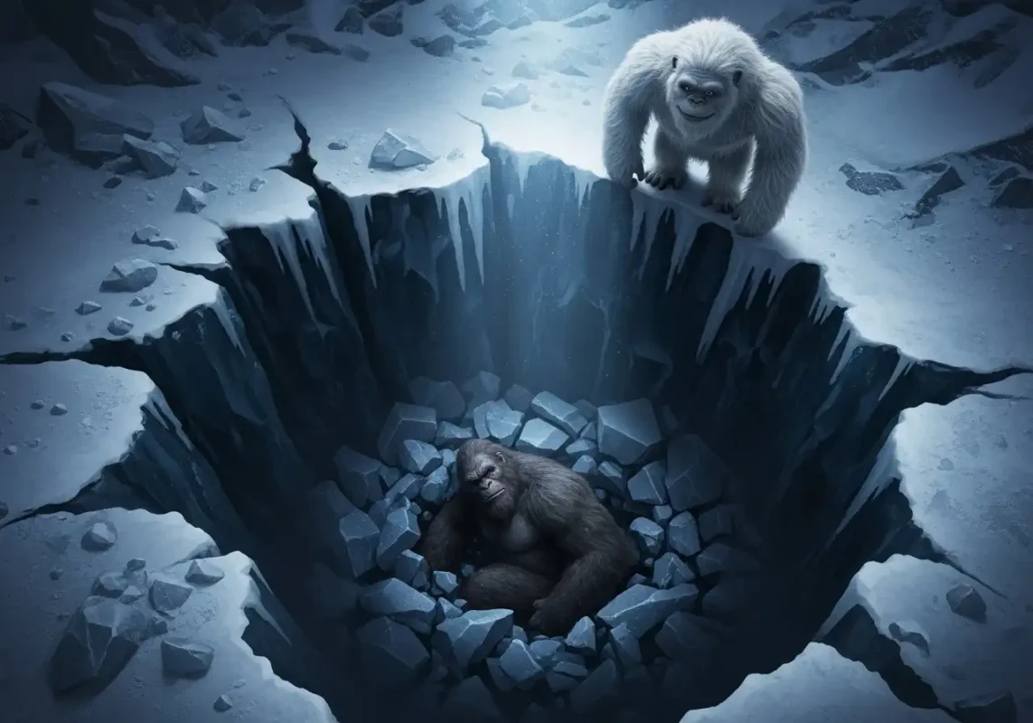 Bigfoot vs Yeti: If They Fought in 3 Different Arenas, Who Would Actually Win? 15 Yeti wins crevasse knockout