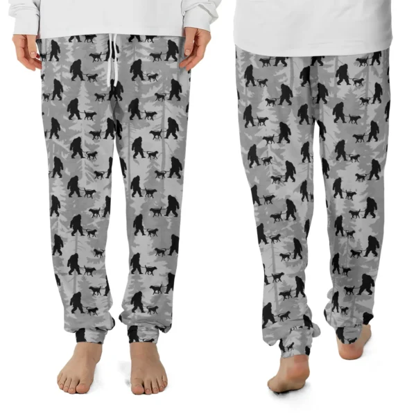 Bigfoot Dog Walker Pajama Joggers Funny Gift for Dog Lovers