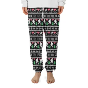 Bigfoot Ugly Sweater Pajama Joggers Sasquatch Christmas Pajama Pants