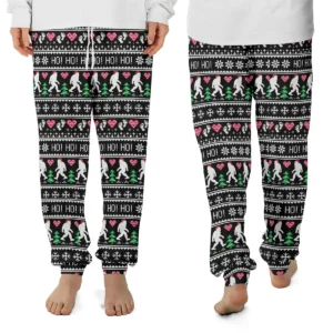 Bigfoot Ugly Sweater Pajama Joggers | Sasquatch Christmas Pajama Pants 6 Bigfoot Ugly Sweater Pajama Joggers Sasquatch Christmas Pajama Pants