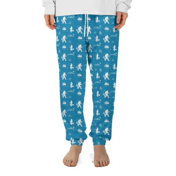 Fishing Bigfoot Pajama Joggers Gift for Fisherman & Anglers