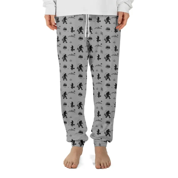 Fishing Bigfoot Pajama Joggers Gift for Fisherman & Anglers