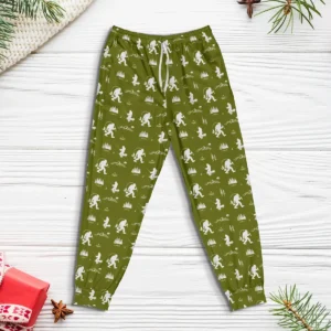 Fishing Bigfoot Pajama Joggers | Sasquatch Gift for Fisherman & Anglers 24 Fishing Bigfoot Pajama Joggers Gift for Fisherman & Anglers