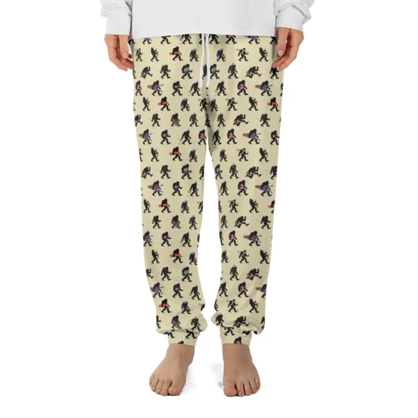 Funny Bigfoot Outdoor Sports Pajama Joggers Hiking & Skiing Sasquatch Pants