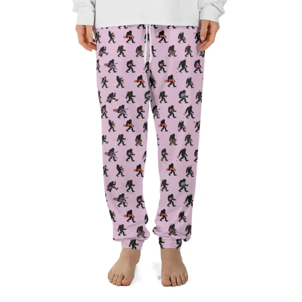 Funny Bigfoot Outdoor Sports Pajama Joggers Hiking & Skiing Sasquatch Pants