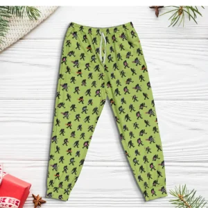 Funny Bigfoot Outdoor Sports Pajama Joggers Hiking & Skiing Sasquatch Pants