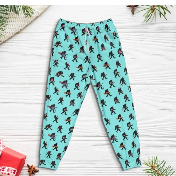 Funny Bigfoot Outdoor Sports Pajama Joggers Hiking & Skiing Sasquatch Pants