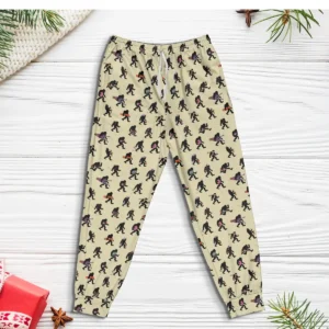 Funny Bigfoot Outdoor Sports Pajama Joggers Hiking & Skiing Sasquatch Pants