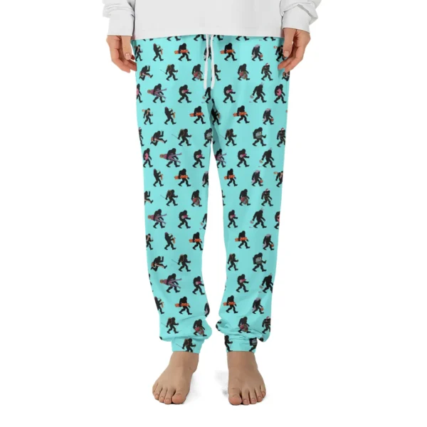 Funny Bigfoot Outdoor Sports Pajama Joggers Hiking & Skiing Sasquatch Pants