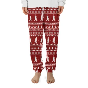 Nordic Bigfoot Rock On Pajama Joggers Ugly Christmas Sweater Pajama Pants