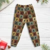 Retro Bigfoot Quilt Pajama Joggers Sasquatch Christmas Pajama Pants