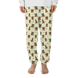 Rockin' Christmas Bigfoot Pajama Joggers Funny Sasquatch Lounge Pants