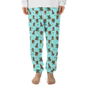 Rockin' Christmas Bigfoot Pajama Joggers Funny Sasquatch Lounge Pants