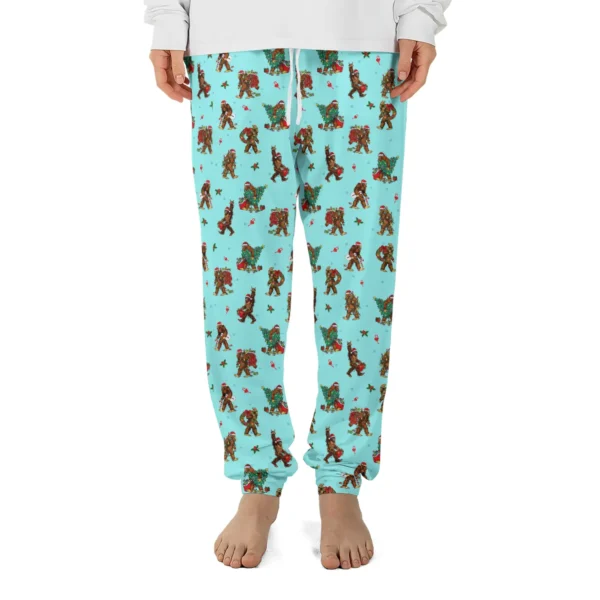 Rockin' Christmas Bigfoot Pajama Joggers Funny Sasquatch Lounge Pants