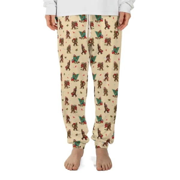 Rockin' Christmas Bigfoot Pajama Joggers Funny Sasquatch Lounge Pants