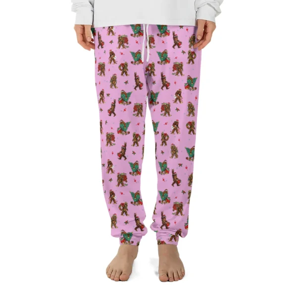 Rockin' Christmas Bigfoot Pajama Joggers Funny Sasquatch Lounge Pants
