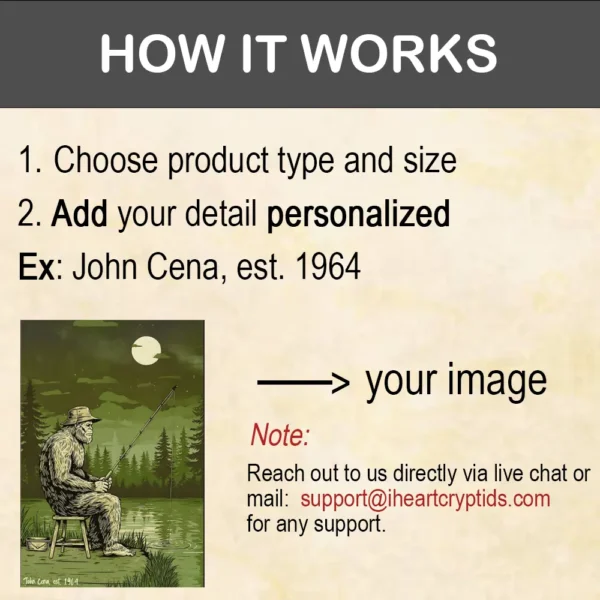 Personalized Bigfoot Fishing Poster | Custom Gift for Dad, Angler & Wall Decor - Image 7