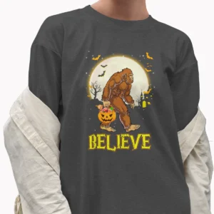 Believe Bigfoot Trick or Treat Shirt | Funny Sasquatch Halloween Tee 9 Believe Bigfoot Trick or Treat Shirt Funny Sasquatch Halloween Tee