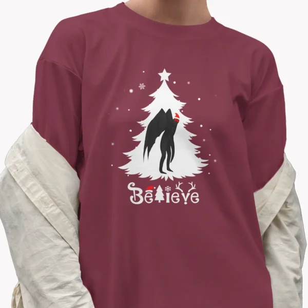 Believe Mothman Christmas Tree Shirt Point Pleasant Cryptid Gift