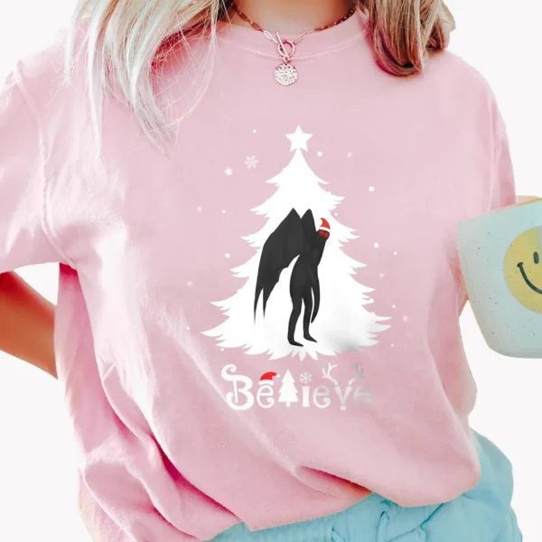 Believe Mothman Christmas Tree Shirt Point Pleasant Cryptid Gift