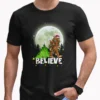 Believe Santa Bigfoot Christmas Shirt Full Moon Sasquatch Gift Tee