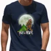 Believe Santa Bigfoot Christmas Shirt Full Moon Sasquatch Gift Tee