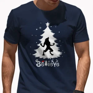Believe Werewolf Christmas Shirt Michigan Dogman Cryptid Gift Tee
