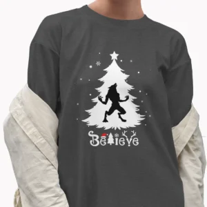 Believe Werewolf Christmas Shirt Michigan Dogman Cryptid Gift Tee