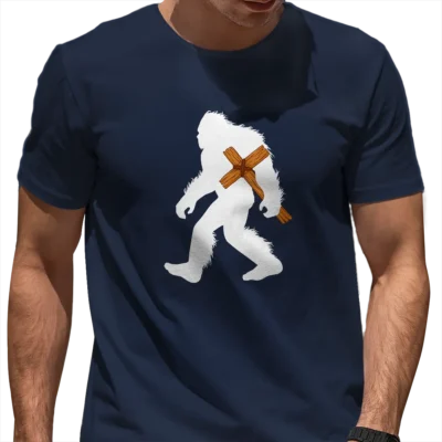 25 Best Bigfoot Christmas Shirts to Make Your Holidays Legendary 26 Bigfoot Carrying Cross Christian Shirt Faith Based Christmas Gift
