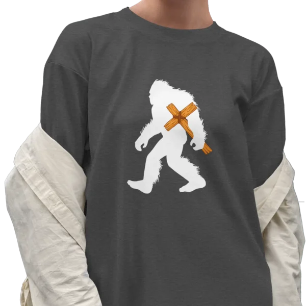 Bigfoot Carrying Cross Christian Shirt Faith Based Christmas Gift