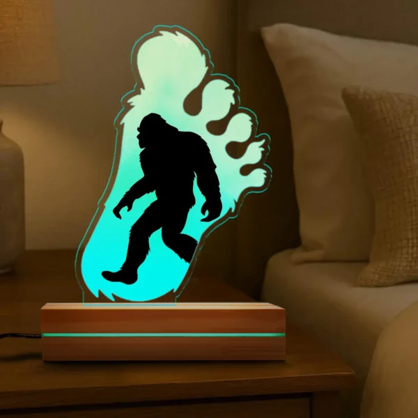 Bigfoot Footprint 3D Illusion Lamp Sasquatch Silhouette LED Night Light