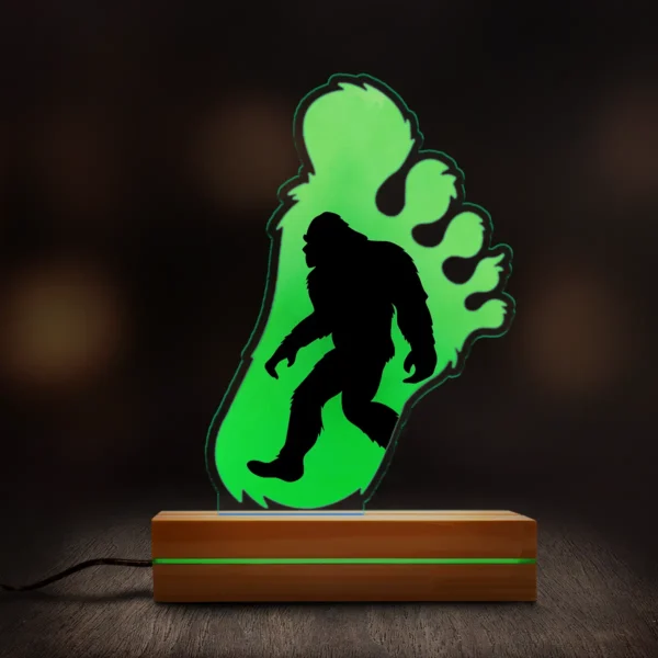 Bigfoot Footprint 3D Illusion Lamp Sasquatch Silhouette LED Night Light