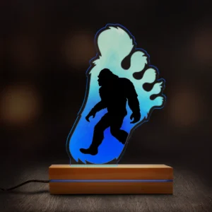 Bigfoot Footprint 3D Illusion Lamp Sasquatch Silhouette LED Night Light