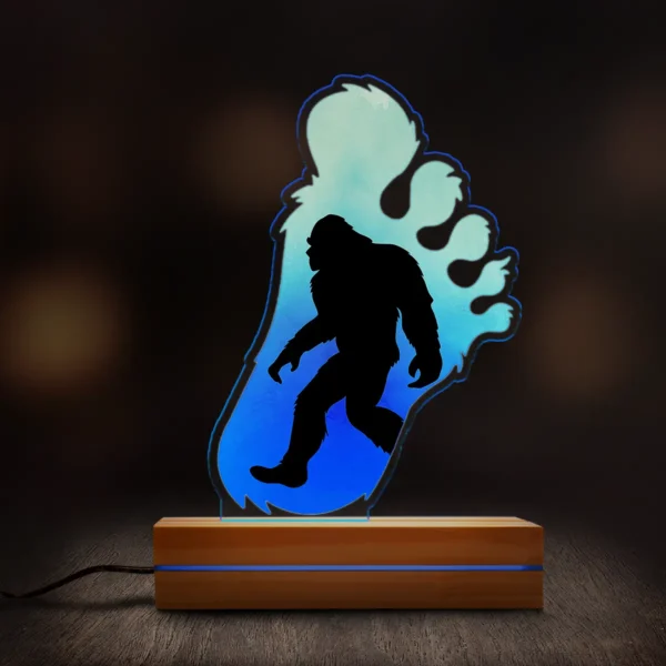 Bigfoot Footprint 3D Illusion Lamp Sasquatch Silhouette LED Night Light