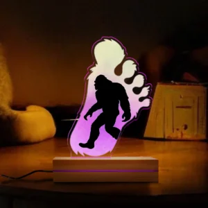 Bigfoot Footprint 3D Illusion Lamp Sasquatch Silhouette LED Night Light