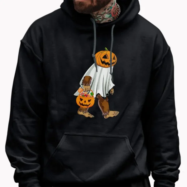 Bigfoot Ghost Pumpkin Halloween Shirt Funny Trick or Treat Sasquatch Tee