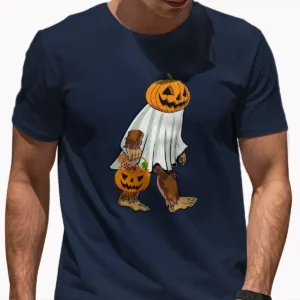 Bigfoot Ghost Pumpkin Halloween Shirt Funny Trick or Treat Sasquatch Tee