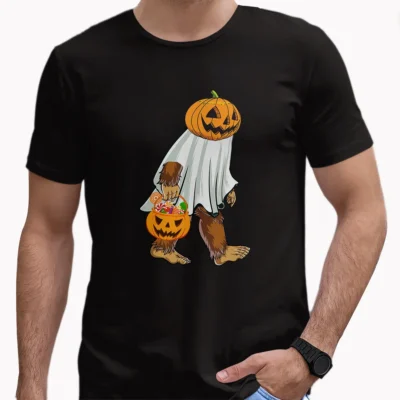 10 Best Bigfoot Halloween Shirts to Unleash Your Inner Cryptid 4 Bigfoot Ghost Pumpkin Halloween Shirt Funny Trick or Treat Sasquatch Tee